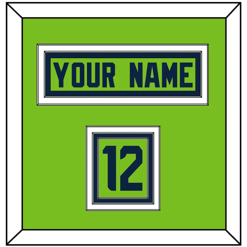 Seattle Nameplate & Number (Shoulder) - Alternate Green - Triple Mat 3