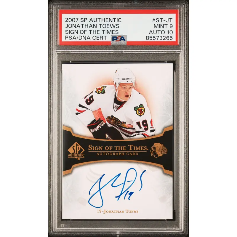 Jonathan Toews 2007 SP Authentic Sign of the Times Auto PSA 9 Auto 10