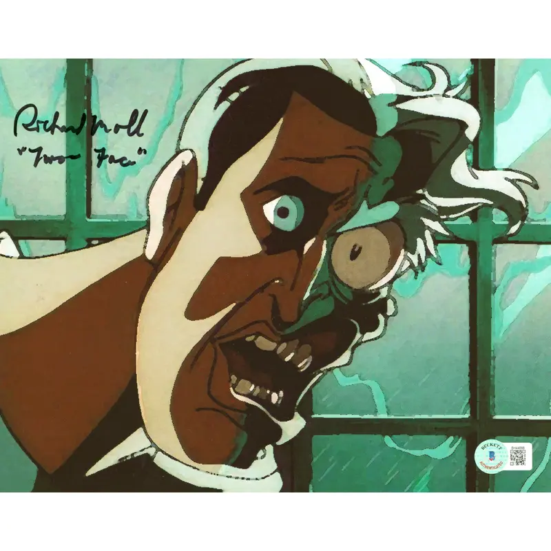 Richard Moll Batman Animated Series "Two Face" Signed 8x10 Photo BAS #BH44888