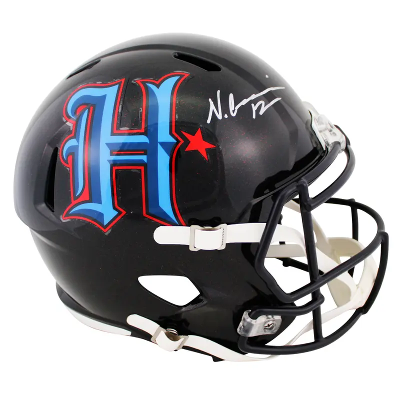 Texans Nico Collins Signed 2024 Alt H-Town Full Size Speed Rep Helmet BAS Wit 2