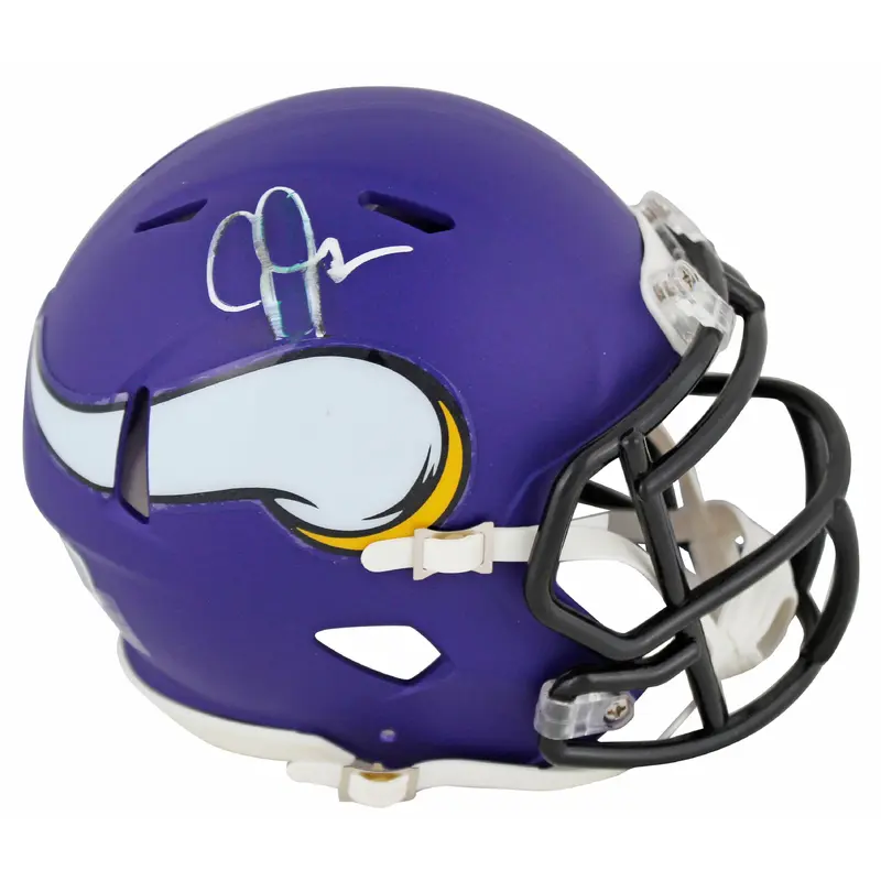 Vikings Justin Jefferson Signed Speed Mini Helmet BAS Witnessed #1W321756