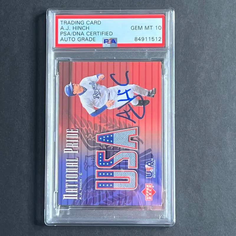 2008 Upper Deck National Pride #NP-AJ AJ Hinch Signed Card PSA AUTO 10 Slabbed Royals