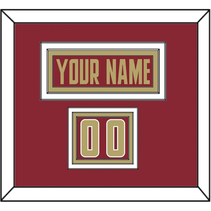 Boston College Nameplate & Number (Shoulder) - Road Maroon (2011-2015) - Triple Mat 2