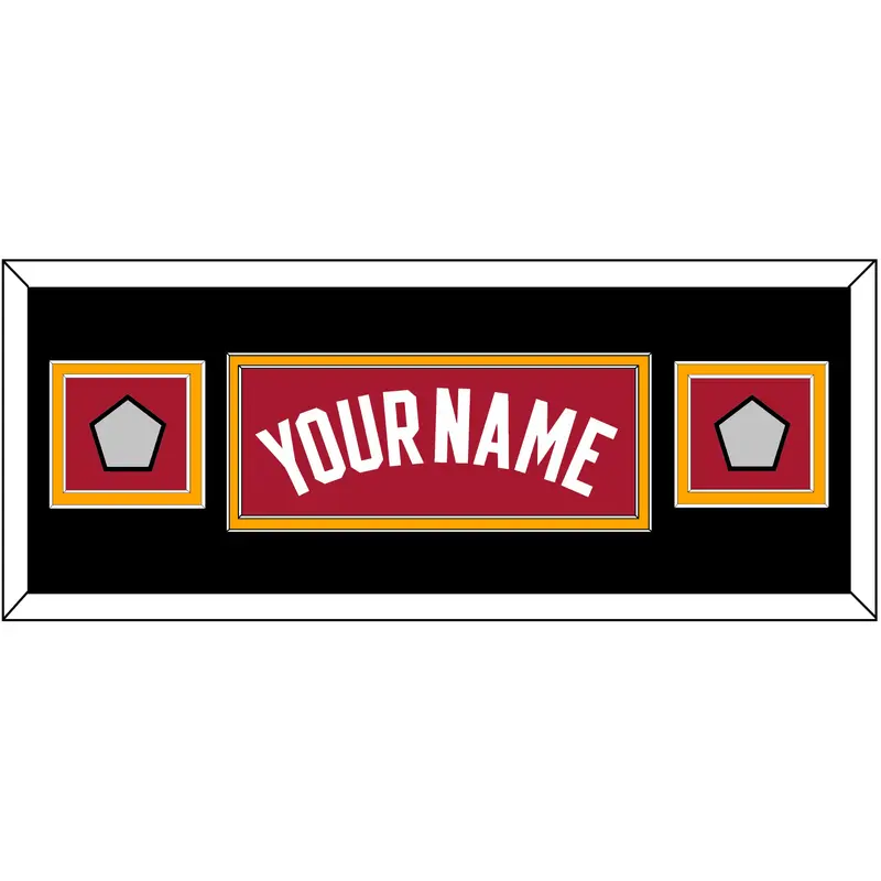 Miami Name & 2 Finals Patches - Alternate Red (2001-2008) - Double Mat 4