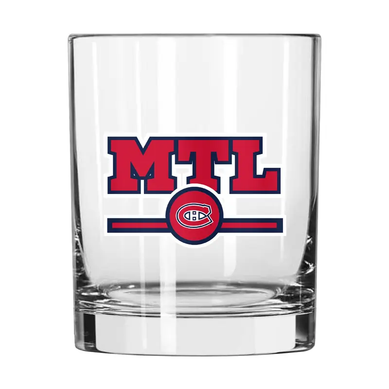 Montreal Canadiens 14oz Letterman Rocks Glass