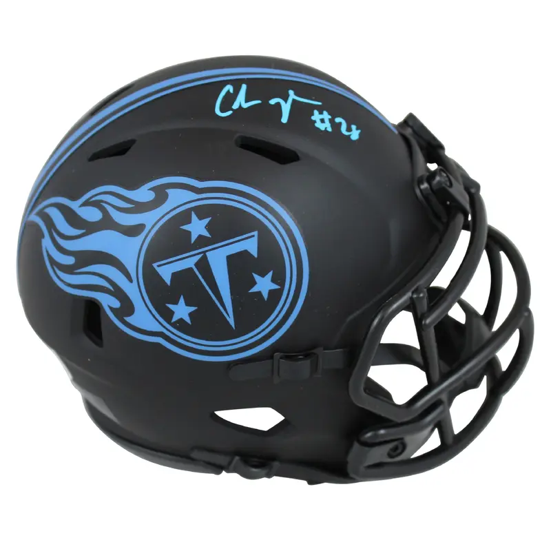 Titans Chris Johnson Authentic Signed Eclipse Speed Mini Helmet BAS Witnessed