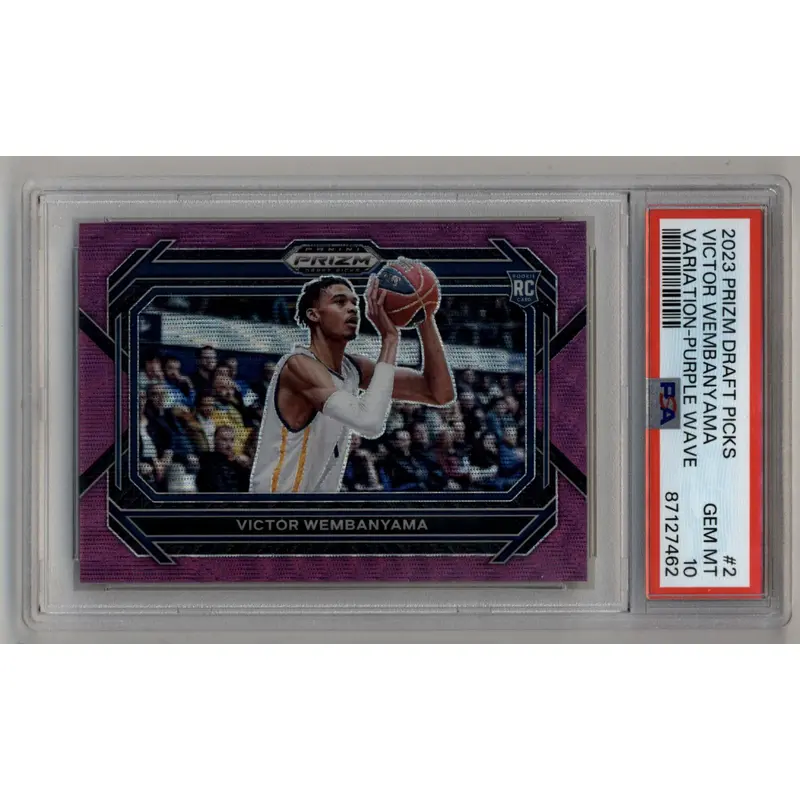 Victor Wembanyama 2023 Prizm Draft Picks Variation #2 Purple Wave PSA 10 Gem Mint