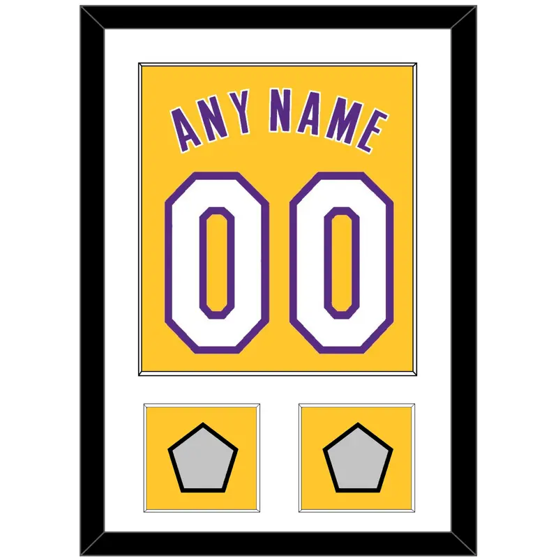 Los Angeles Name & Number With 2 Champions Patches - Home Yellow (1999-2018) - Single Mat 1