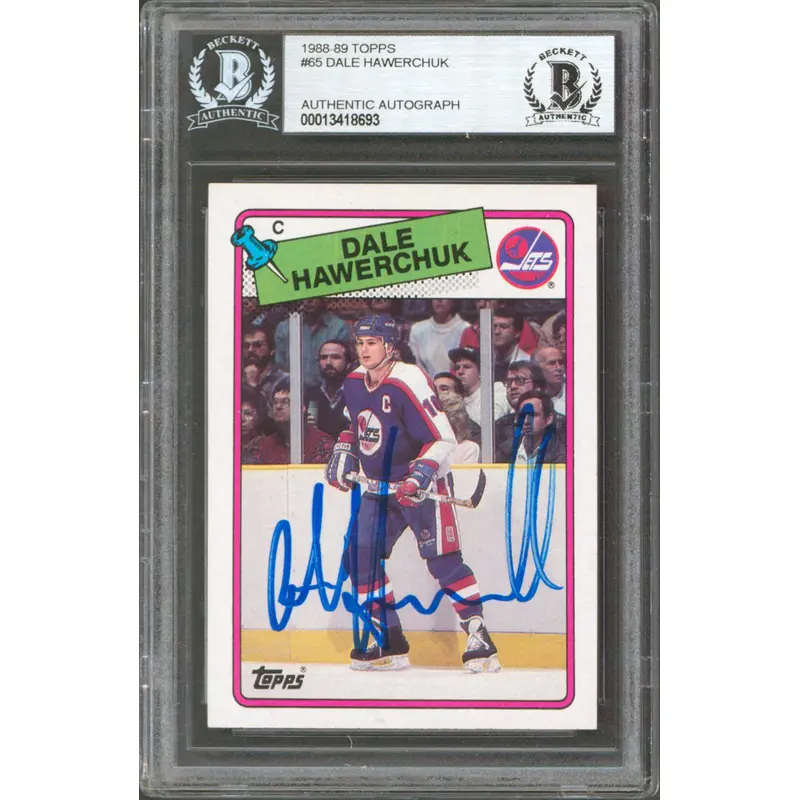 Jets Dale Hawerchuk Authentic Signed 1988 Topps #65 Card Autographed BAS Slabbed