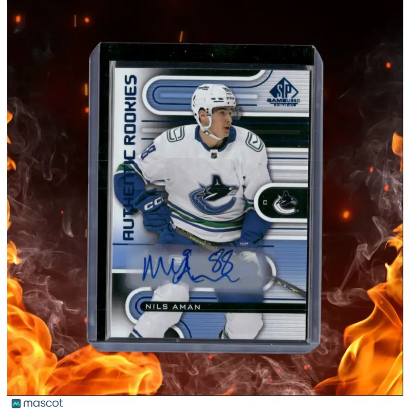 2022-23 Upper Deck SP Game Used Nils Aman Authentic Blue Rookie Auto #208