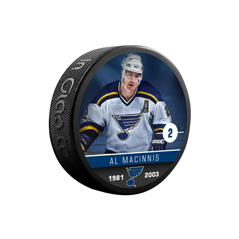 NHLAA Alumni Al MacInnis St. Louis Blues Souvenir Collector Hockey Puck
