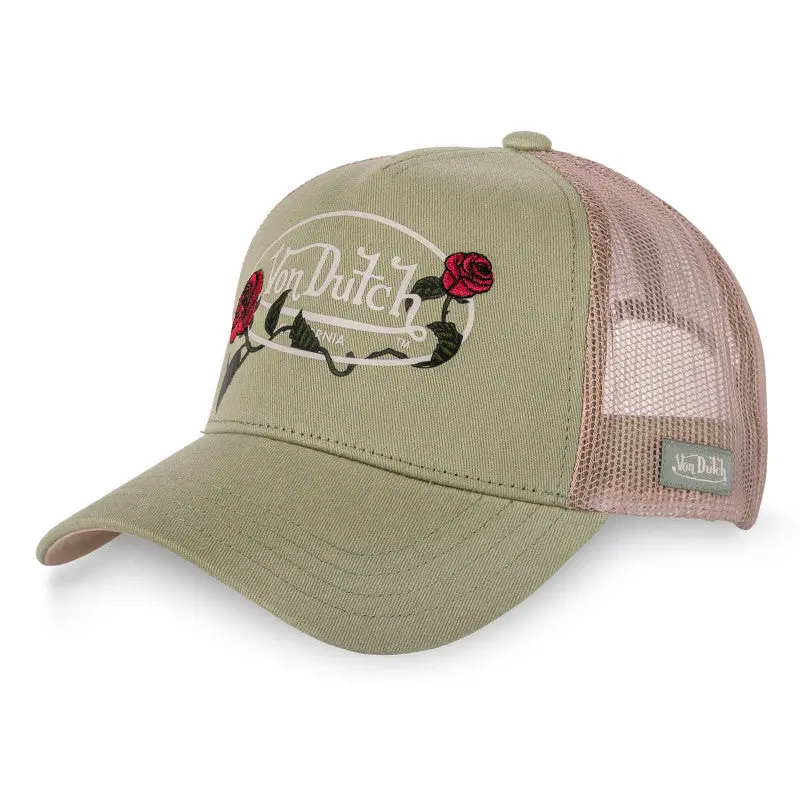 Von Dutch - Roses - 5-Panel Trucker Cap - Moss Green