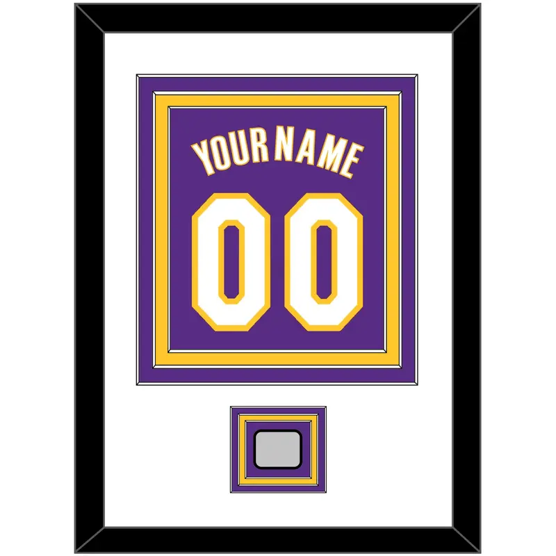 Los Angeles Name & Number With Champions Patch - Road Purple (1999-2004) - Triple Mat 1