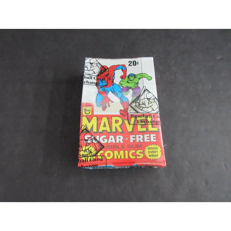 1978 Topps Marvel Comics Sugar Free Gum Box (w/o Foil Wrap) (BBCE) (Read)