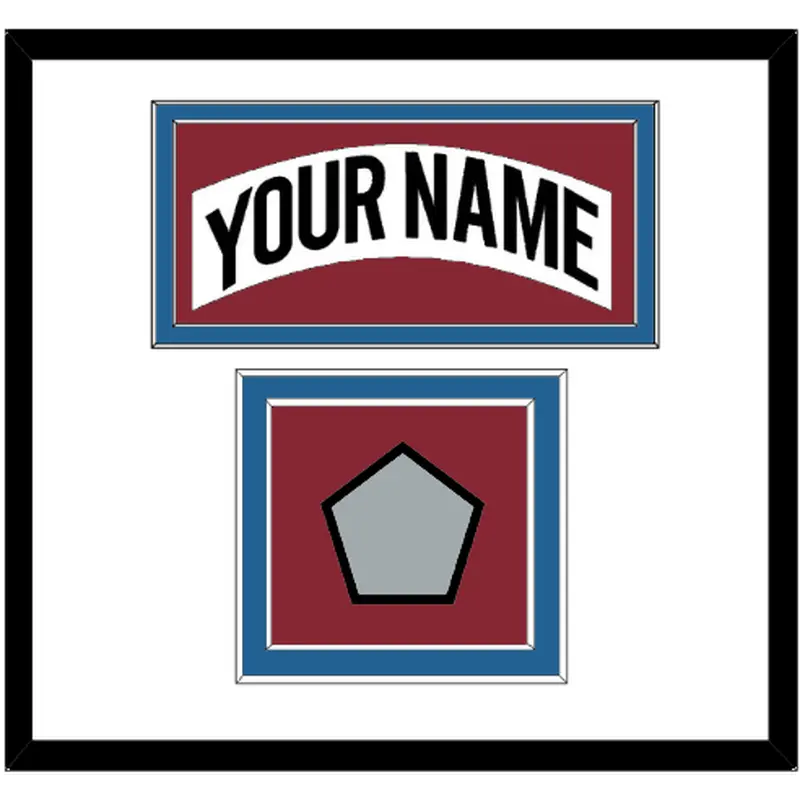 Colorado Nameplate & Stanley Cup Finals Patch - Home White (1995-1996) - Double Mat 1