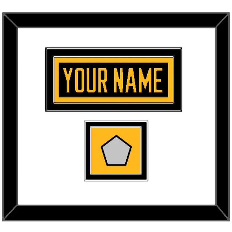 Pittsburgh Nameplate & Stanley Cup Finals Patch - Home Black - Double Mat 1