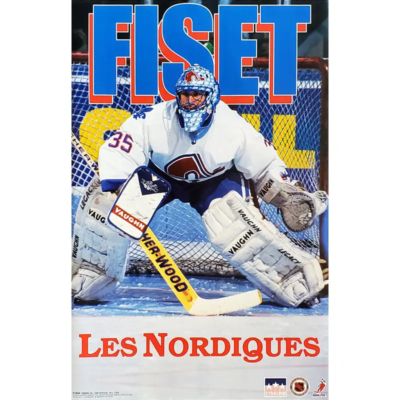 Stephane Fiset "Action" Quebec Nordiques NHL Hockey Poster - Starline 1994