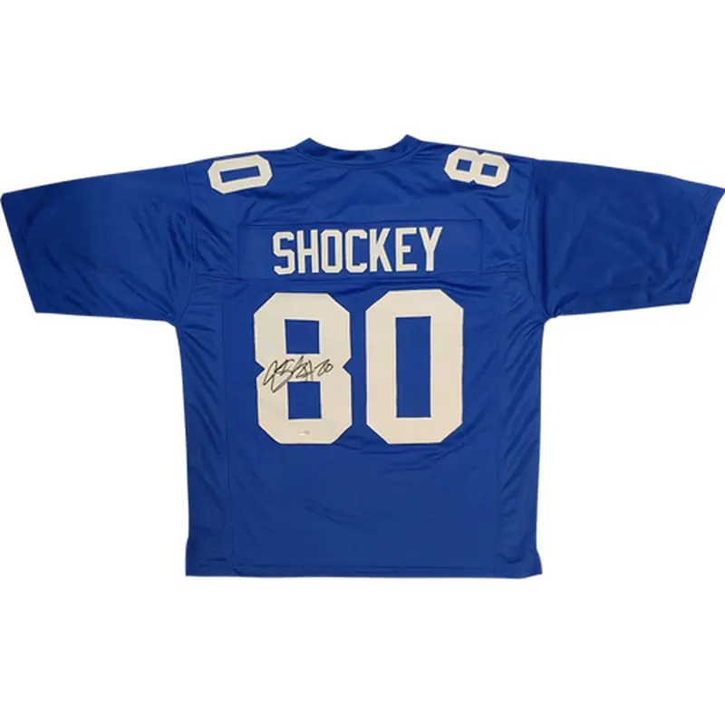 Jeremy Shockey Autographed New York (Blue #80) Custom Jersey