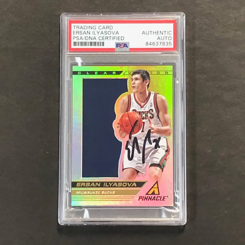 2013-14 Panini Pinnacle #63 Ersan Ilyasova Signed Card AUTO PSA Slabbed Bucks