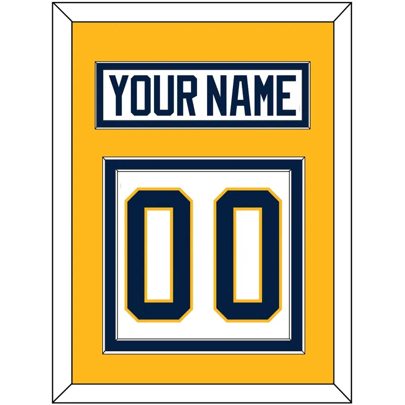 Buffalo Nameplate & Number (Back) - Road White (2010-2020) - Double Mat 4