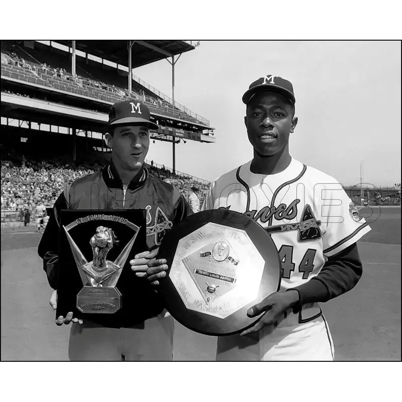 Hank Aaron Warren Spahn 8X10 Photo - 1958 Milwaukee Braves  - 1641