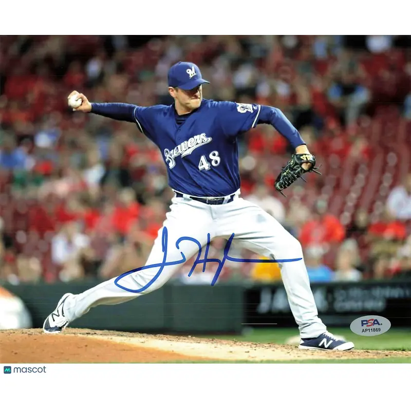 Jared Hughes Signed 8x10 Photo PSA Milwaukee Brewers