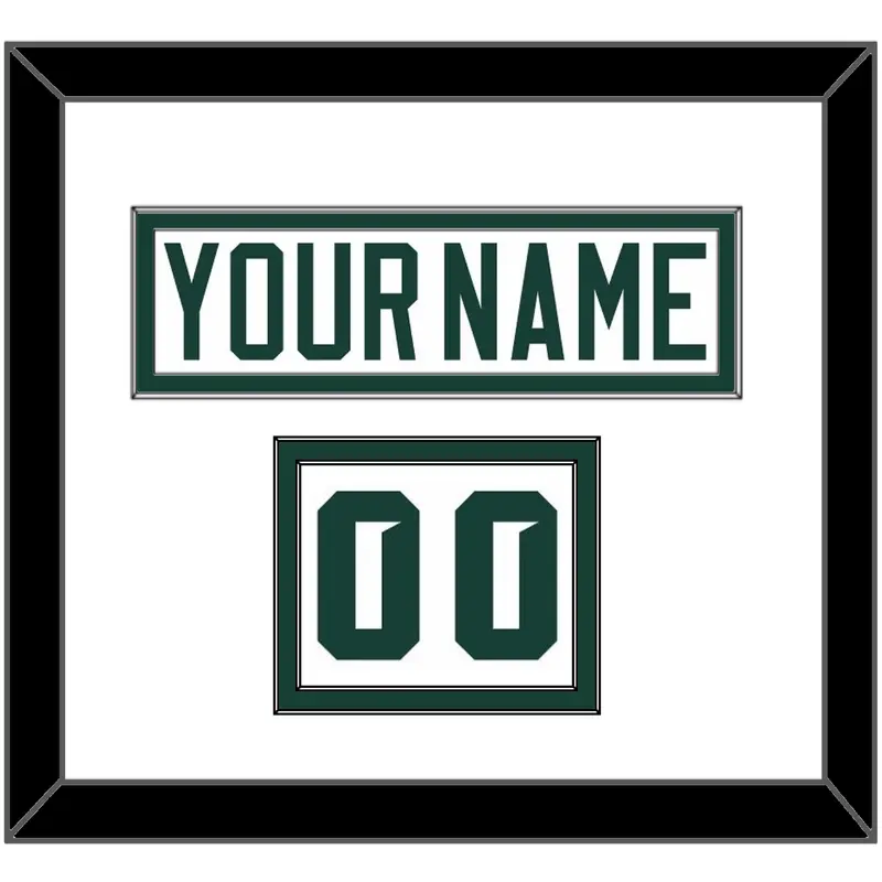 Michigan State Hockey Nameplate & Number (Shoulder) - Home White (2017-2019) - Double Mat 1