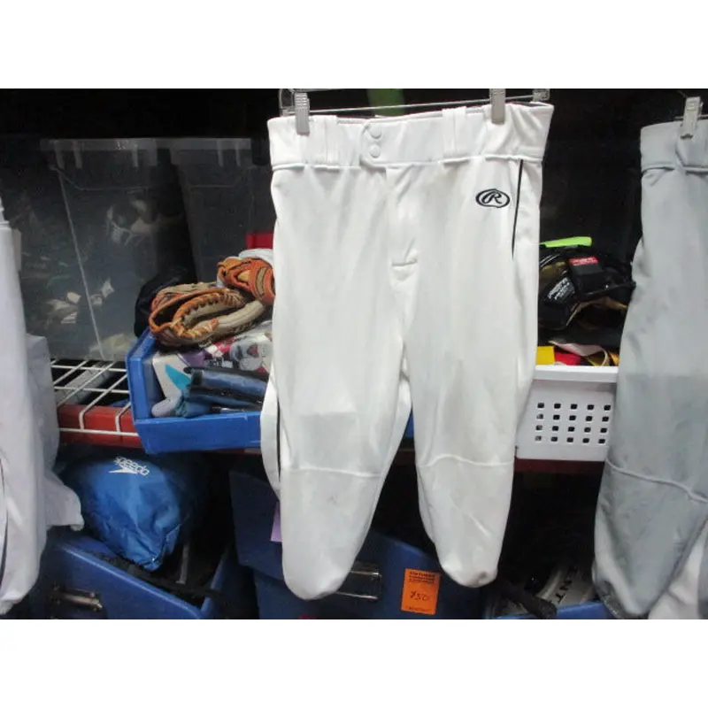 Used Rawlings Baseball Knickers White w/ Black Piping Size Medium