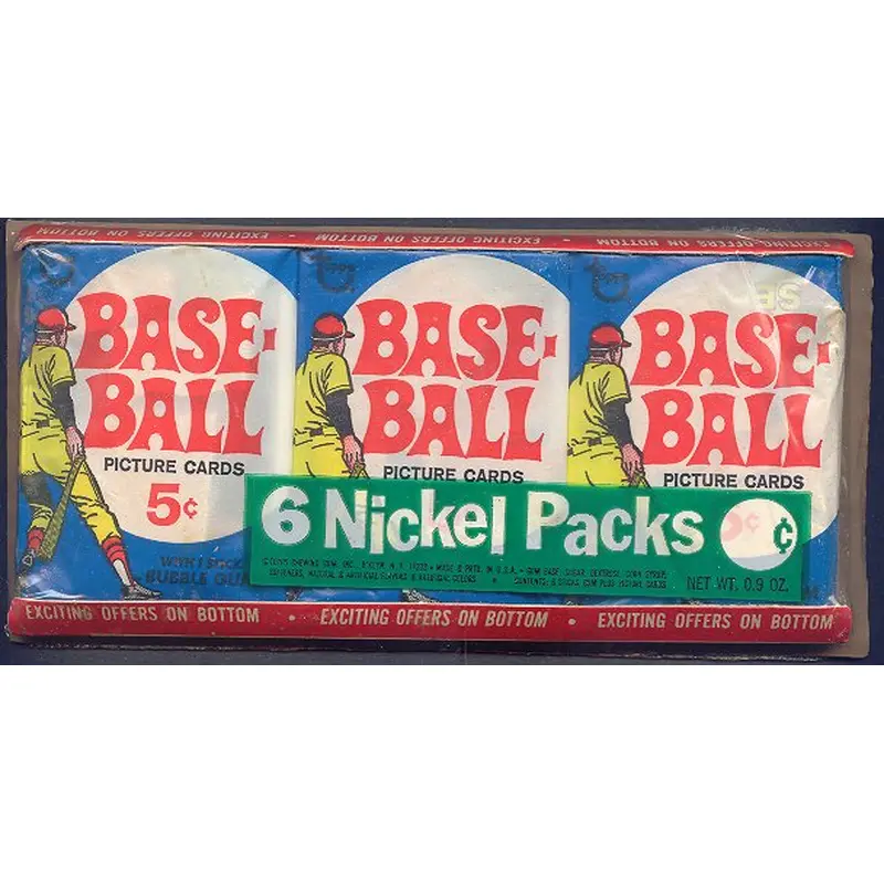1969 Topps Baseball Unopened Wax Pack Tray