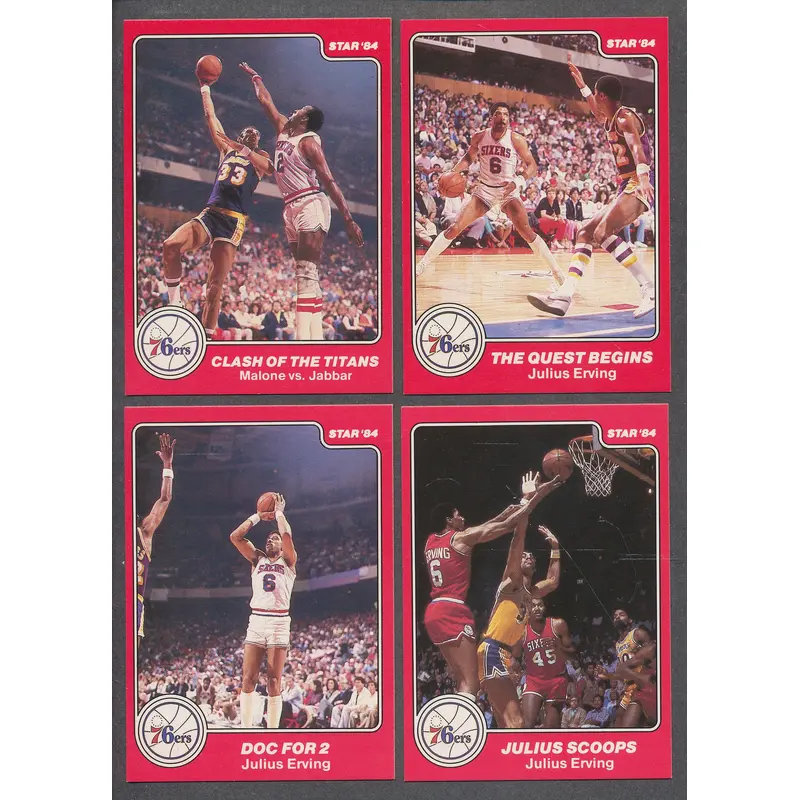 1984 Star Basketball Sixers Champs Complete Set NM NM/MT