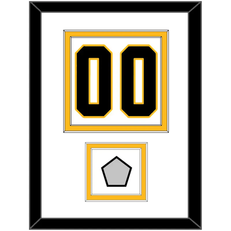 Pittsburgh Number (Back) & Stanley Cup Champions Patch - Home White (1988-1992) - Double Mat 1