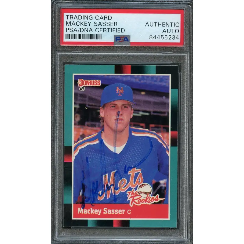 1988 Donruss The Rookies #51 Mackey Sasser Signed Card PSA Slabbed Auto RC Mets