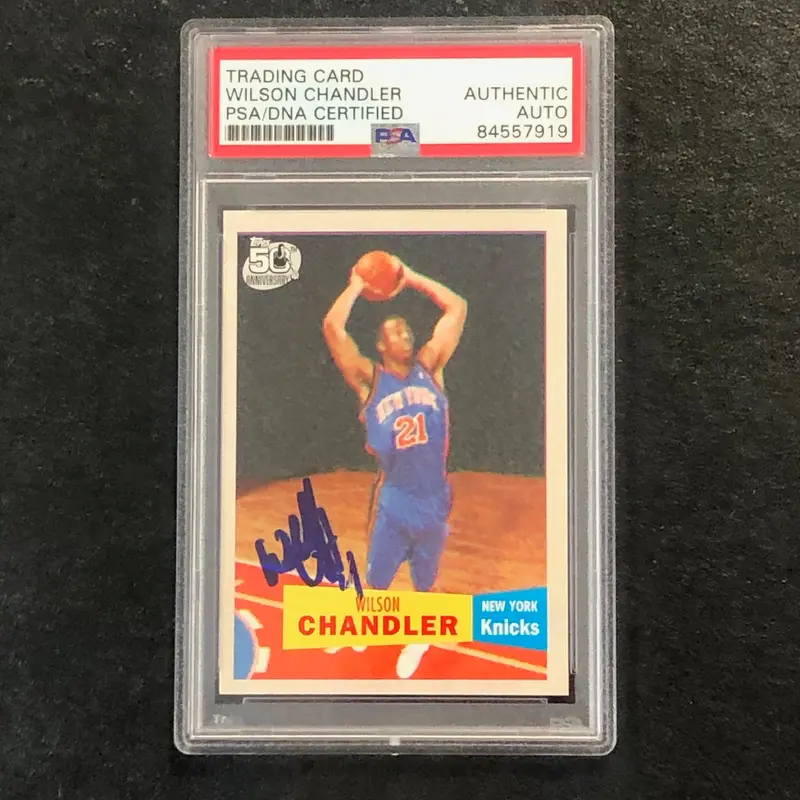 2007 Topps 50th Anniversary #133 WILSON CHANDLER Signed Card AUTO PSA Slabbed Knicks