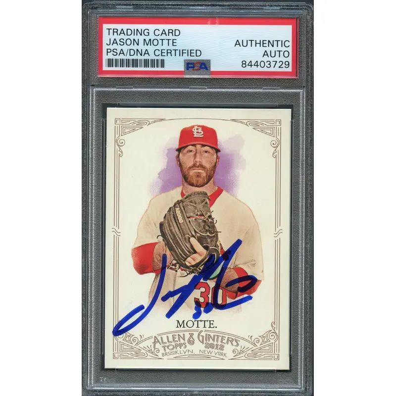 2012 Topps Allen & Ginter #263 Jason Motte Signed Card PSA Slabbed Auto