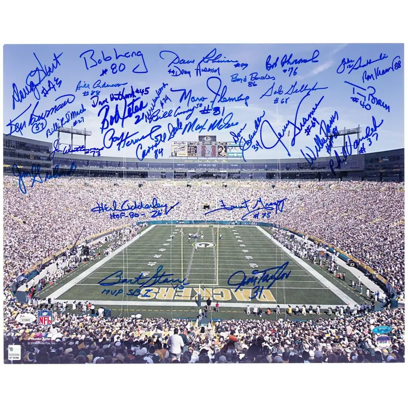 Stunning 1967 Green Bay Packers Super Bowl 1 Champs Team Signed 16x20 Photo JSA