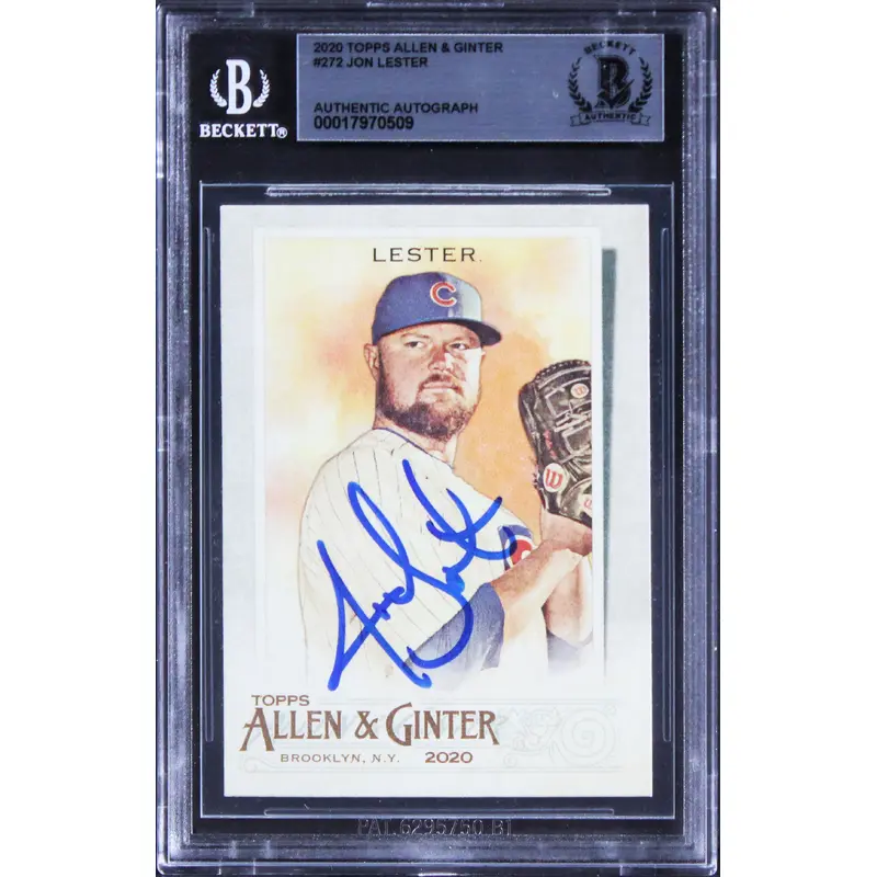 Cubs Jon Lester Authentic Signed 2020 Topps Allen & Ginter #272 Card BAS Slabbed