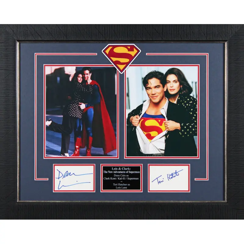 Dean Cain & Teri Hatcher Lois & Clark: Superman Signed Framed Display BAS LOA