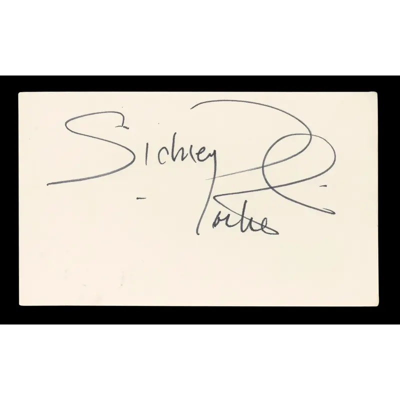 Sidney Poitier In The Heat of the Night Signed 3x5 Index Card BAS #BL96438
