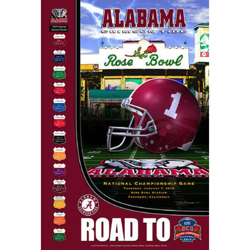 Alabama Crimson Tide Football "Road to the BCS" Official Poster - Action Images 2010
