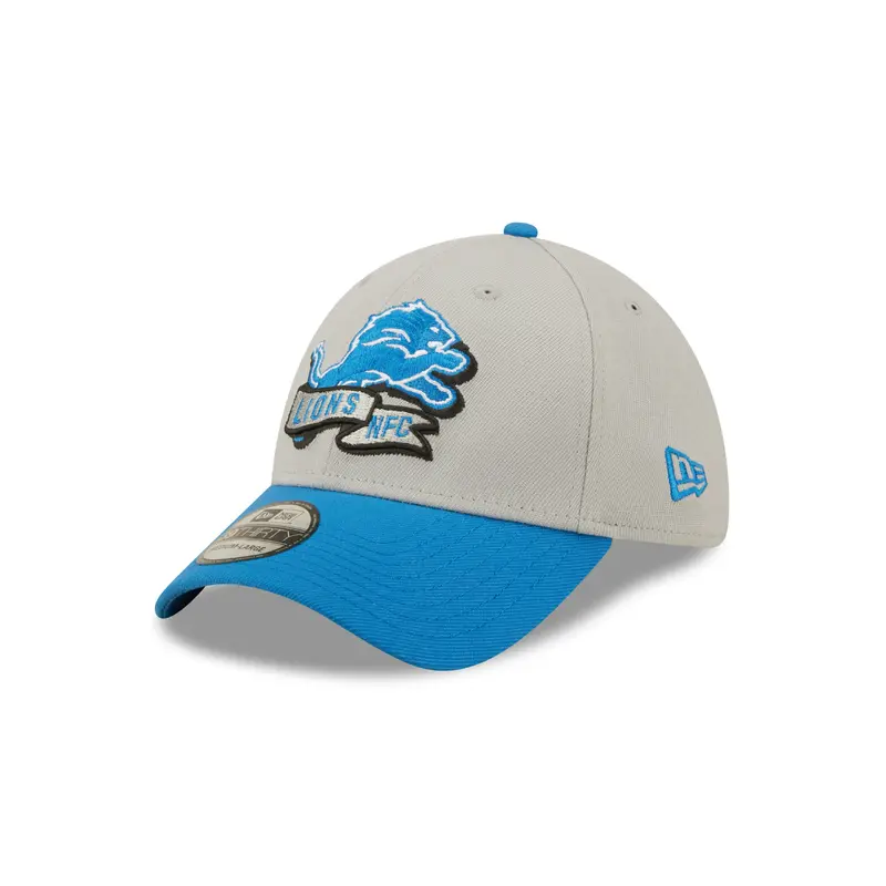 Detroit Lions NFL Sideline 2022 39THIRTY Stretch Fit Cap - Grey/Blue