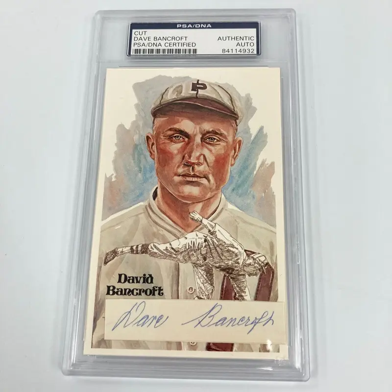 Dave Bancroft Signed Hall Of Fame Perez Steele Postcard Cut Signature PSA DNA