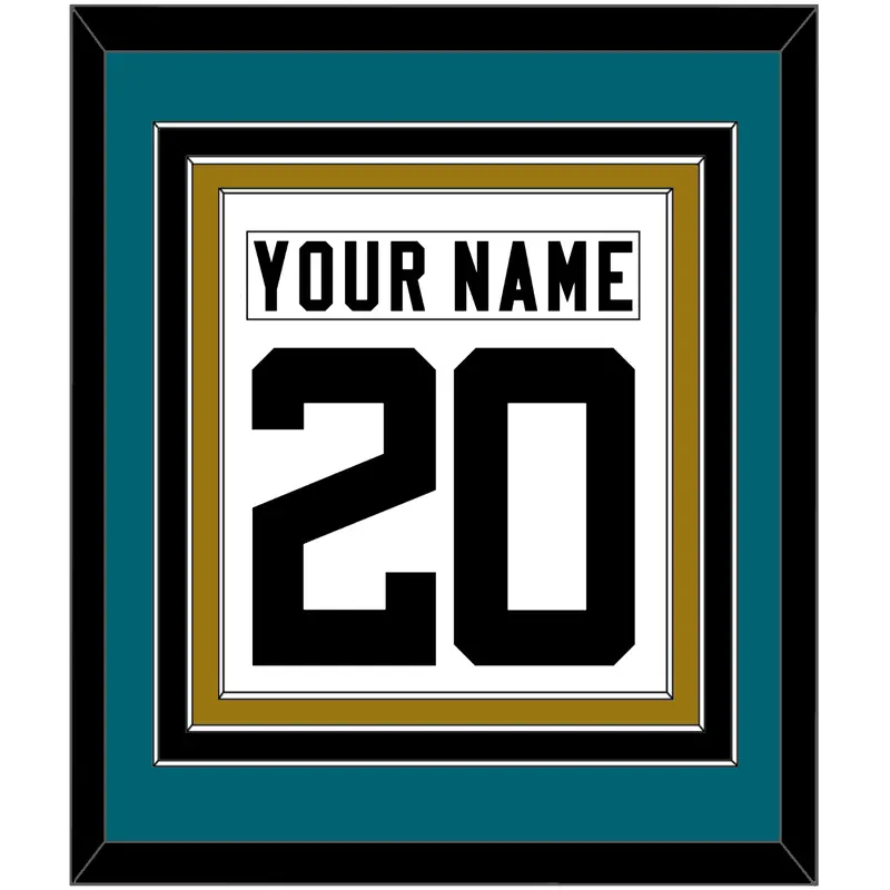 Jacksonville Nameplate & Number (Back) Combined - Road White - Triple Mat 3