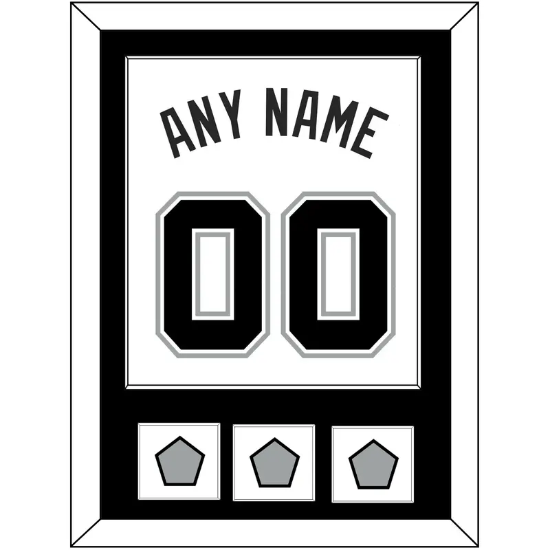 San Antonio Name & Numbers With 3 Finals Patches - Home White (2002-2017) - Single Mat 1