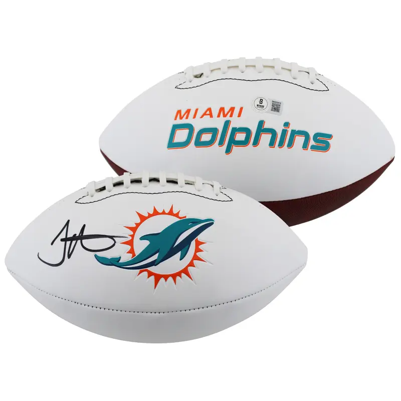 Dolphins Tyreek Hill Signed Franklin White Panel Logo Football BAS Witnessed