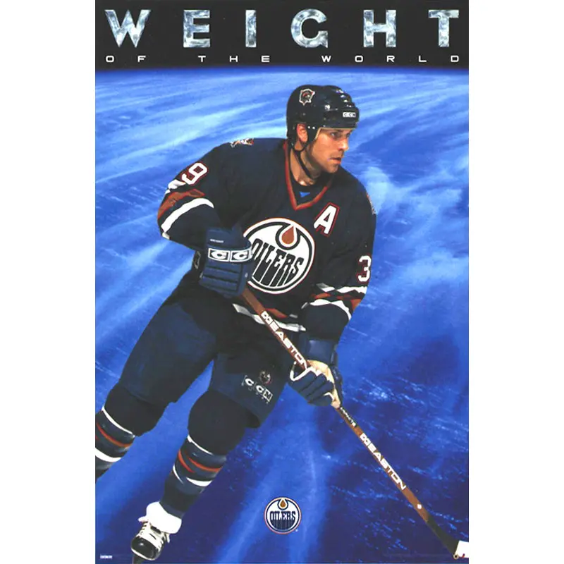 Doug Weight "Weight of the World" Edmonton Oilers NHL Action Poster - Costacos 1998