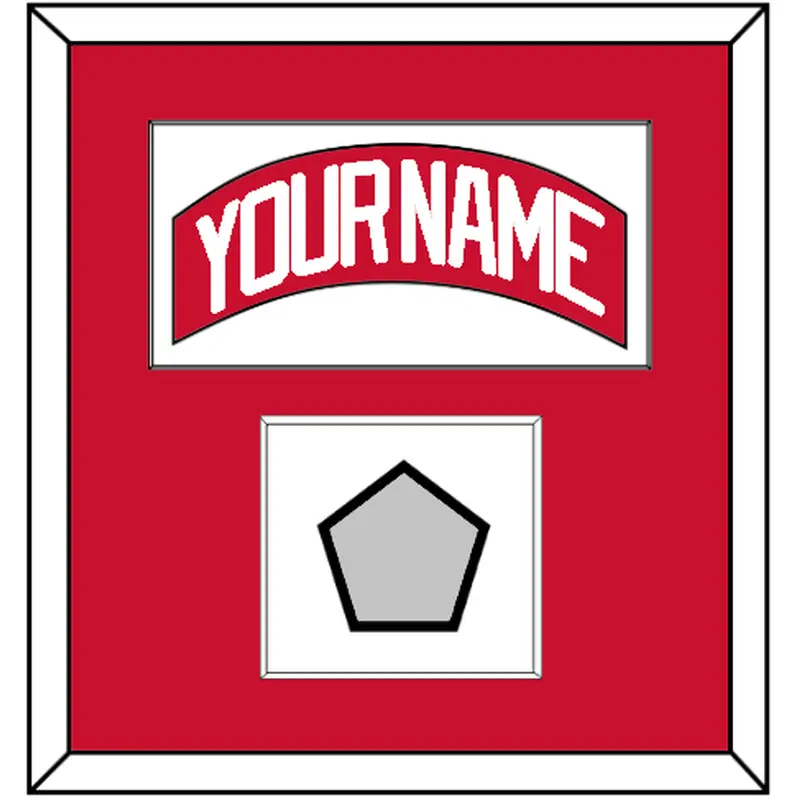 Detroit Nameplate & Stanley Cup Finals Patch - Road Red (1997-2007) - Single Mat 1