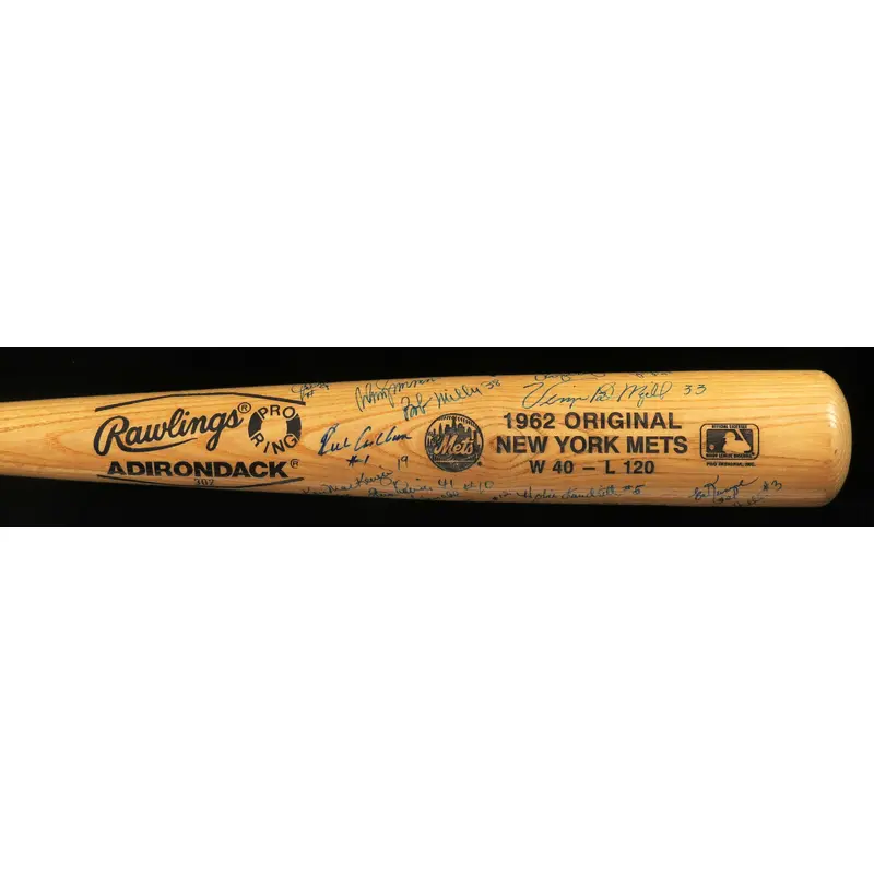 1962 New York Mets Inaugural Season Team Signed Bat 33 Sigs With JSA COA
