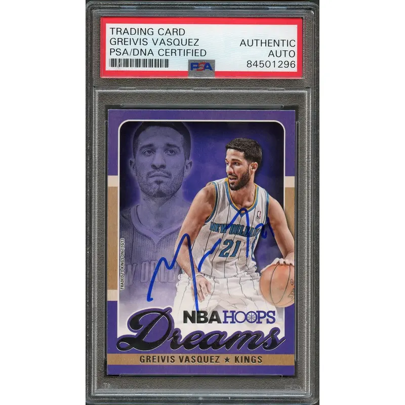 2013-14 NBA Hoops Dreams #5 Greivis Vasquez Signed AUTO PSA Slabbed KINGS