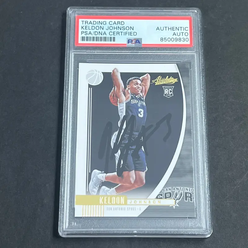 2019-20 Absolute Basketball #3 Keldon Johnson Signed Card Auto PSA Slabbed RC Spurs