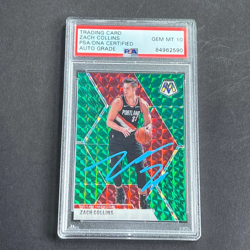 2019-20 Panini Mosaic #45 ZACH COLLINS Signed Card AUTO Grade 10 PSA Slabbed Blazers